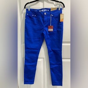 Mossimo Supply Co. Skinny Color Blue Jeans. Size 9 Fit 6. Sit Low on Waist.